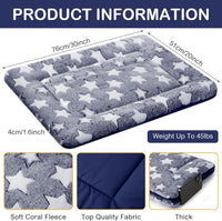 4 Pcs Dog Crate Pads Soft Warm - Rectangular 20 x 30 x 1.6 Inch / Star / Blue - image 2