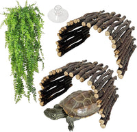 Extra Large Tortoise Hide Reptile Hideout Wood Turtle Tunnel – Essentials for Reptiles And Amphibians - L-15.8 x 7.9-3 PACK