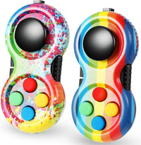 Skylety 2 Fidget Pad Game Controller Fidget Toy - Rainbow and Stripe Style
