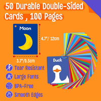 SpriteGru Spanish flashcards for toddlers with colorful cartoon images on rings - view 20