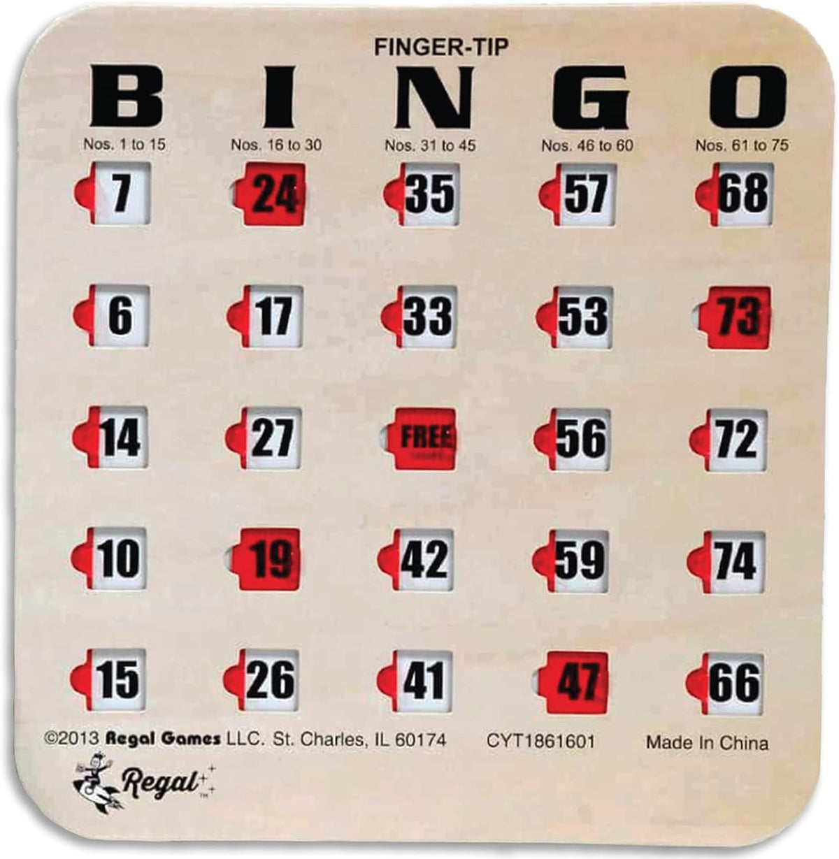 Regal Bingo Bulk Bingo Cards with Sliding Windows - Woodgrain / 25 Cards