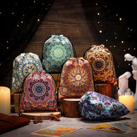 Shappy 6 Pcs Velvet Drawstring Pouches for Tarot Cards Dice - Floral Style - image 3