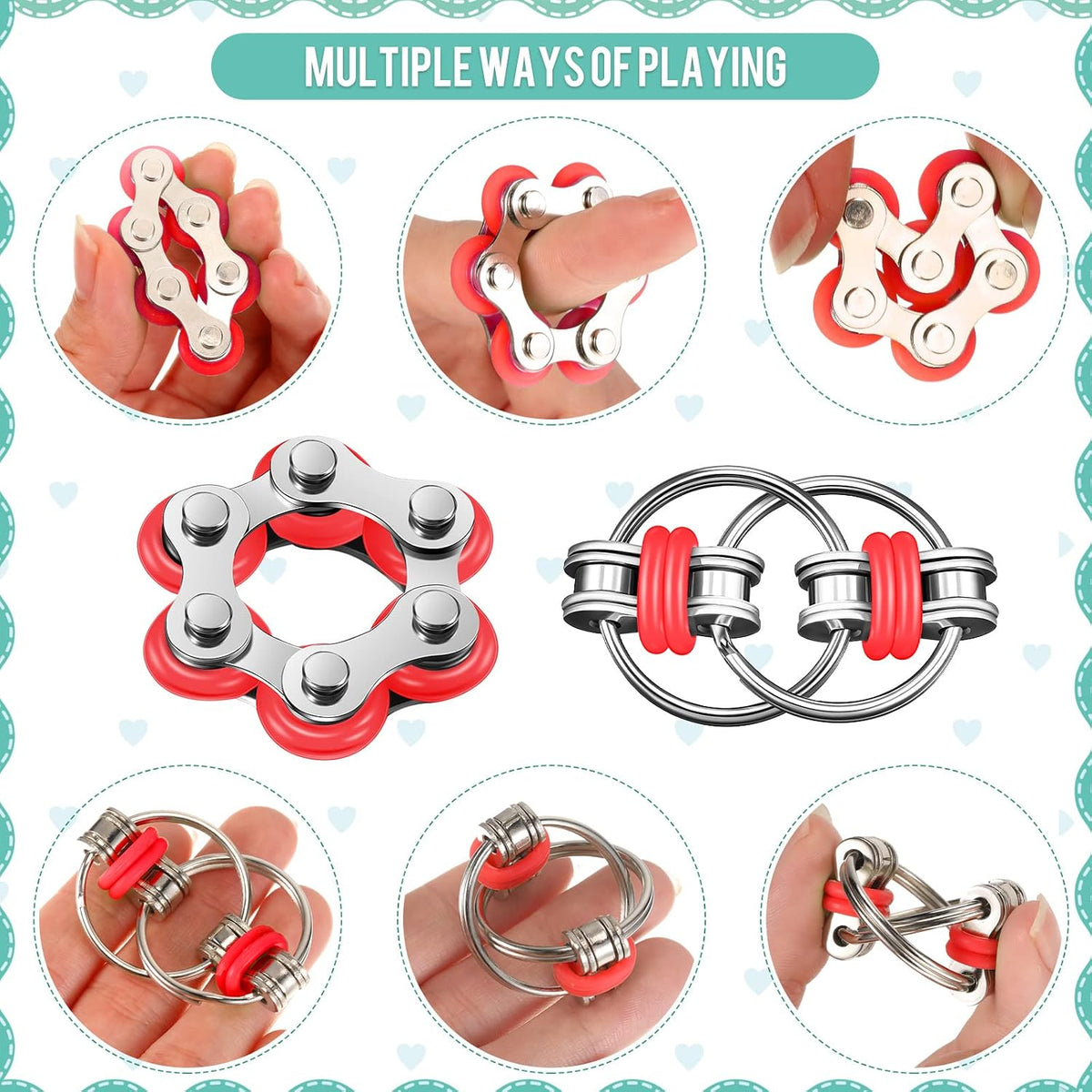 Gejoy 3 Pcs Fidget Toys Adults Set Silent - Black and Red - image 4