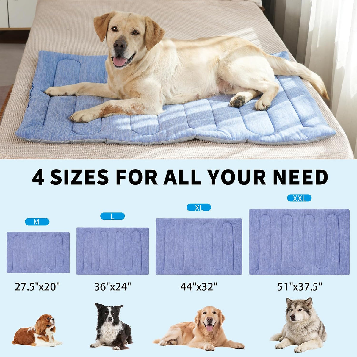 Cooling Mat for Large Dogs, Q-Max>0.46 - Blue / 28" x 20" - M-Crate - image 4