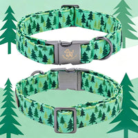 Dog Collar with Bow, Elegant Little Tail Blue Plaid Boy Dog Collar Cute Bow – Essentials for Dogs - Pine Tree / Large (Pack of 1) - image 3