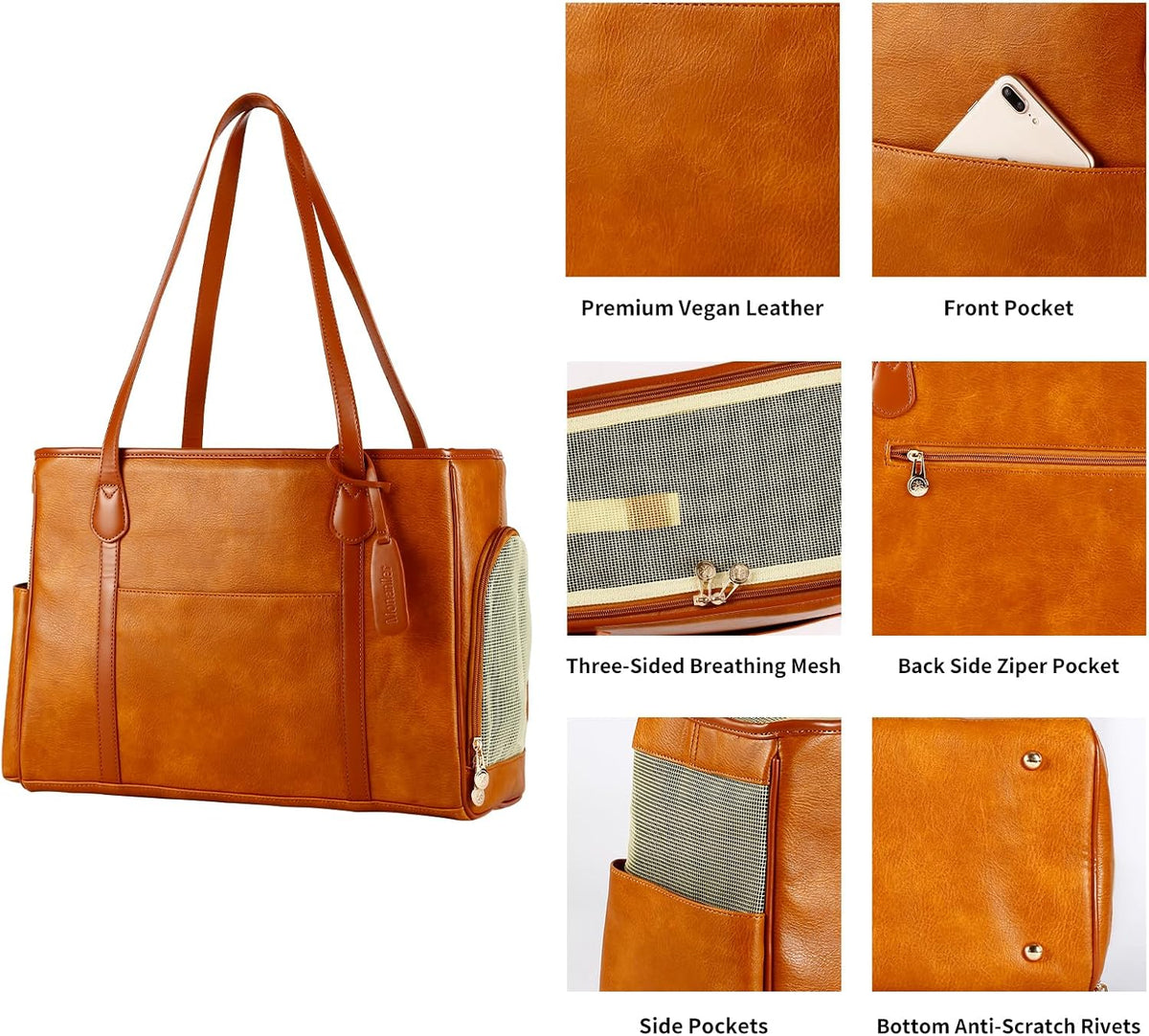 Stylish Dog Purse Carrier - Brown - image 4