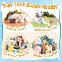 Irresistible Weather-Themed 20-Pack Squeaky Dog Toys Set for Small Dogs & Puppies, Included 16 Plush Toys with Vibrant Characters to Keep Them Busy & 4 Dog Bags