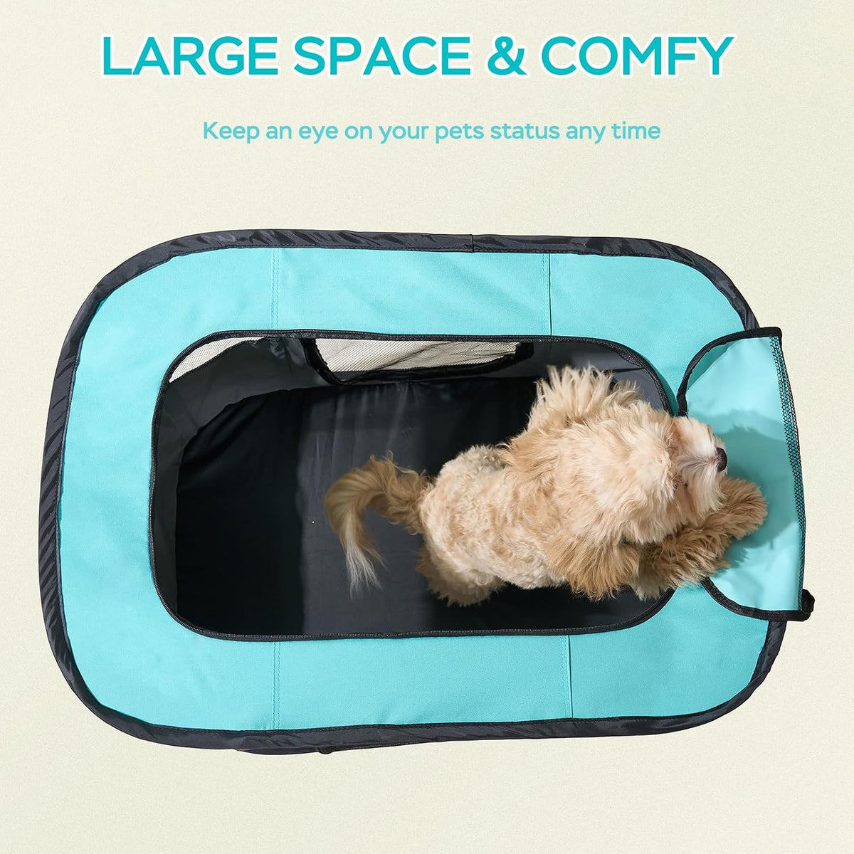 Foldable Pet Cat Playpen, Indoor Cat cage Crates S - Green / Medium（31.5"L x 23.6"W x 21.7"H） - image 3