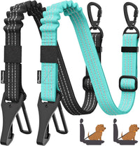 Pawaboo 2Pack Dog Car Seatbelt - AE-Lake Blue + Black