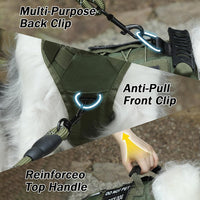 No Pull Tactical Dog Harness Medium Sized Dog, Service Dog Vest - Small(Chest:23.5-32.6",Neck:15-18") / Green - image 4