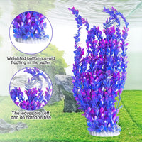23" Tall Aquarium Plastic Plants - Purple（style A） - image 3