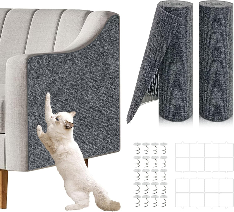 2 Pcs Self-Adhesive Cat Scratch Mat - Dark Gray