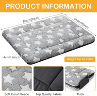 4 Pcs Dog Crate Pads Soft Warm - Rectangular 20 x 30 x 1.6 Inch / Star / Gray - image 3