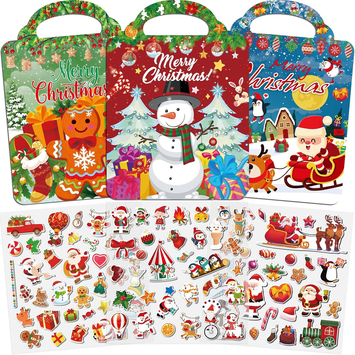 Elfew 3 pack Halloween reusable sticker books for toddlers with puffy stickers - view 3