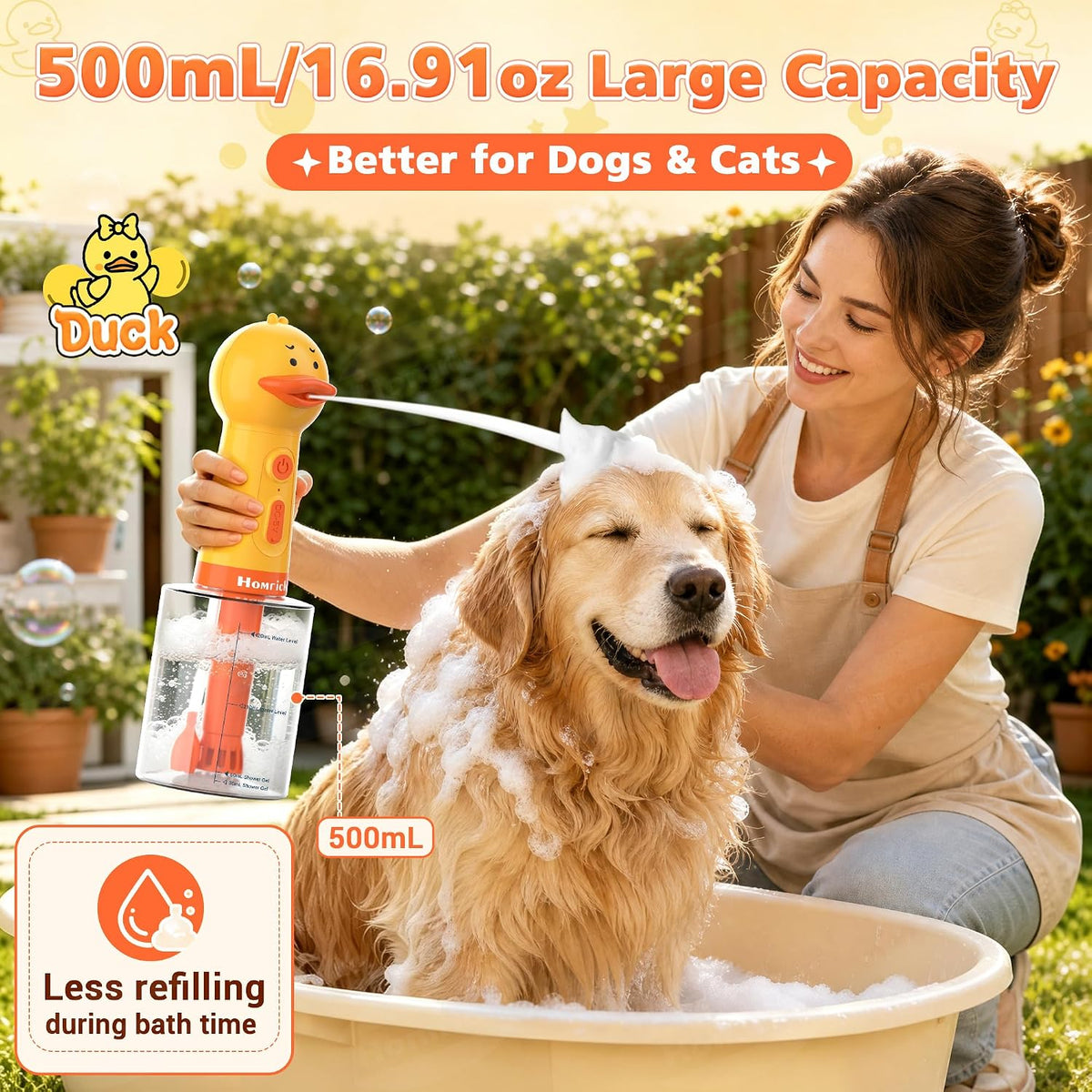 500ml Dog Shampoo Foamer with Auto Mixing - 500ml Duck - image 4