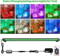 Bubbler Aquarium Fish Tank Decor: Submersible Aquarium Lighting with Oxygen Boost for Fish Lovers - Waterproof RGB Light Bar Bubble Wall for 30-35 Inch Saltwater Freshwater Fishes Tanks