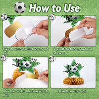 10 Pcs 80s Party Decorations, 1980s Table Honeycomb Centerpieces – Fun for Kids & Family - Soccer Style - image 4