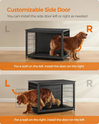 Feandrea 27.2" Dog Crate Furniture - Ink Black / 44.1"L x 29.5"W x 32.3"H - image 4