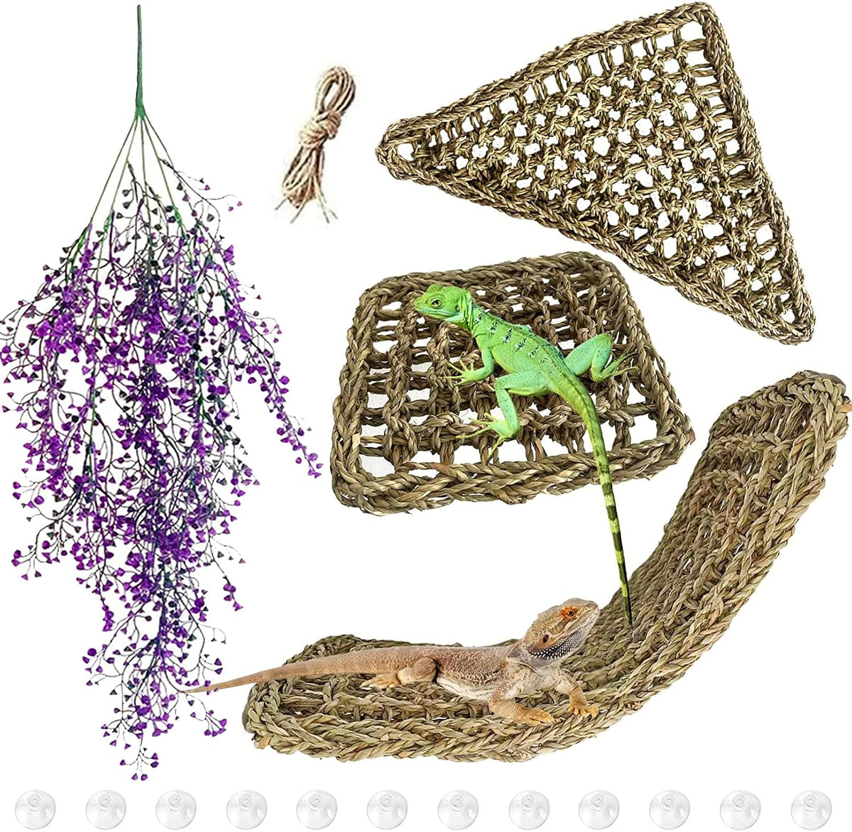 Reptile Hammock, Large Lizard Lounger - 【▲+■+▄+Purple】