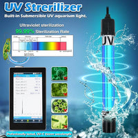 Small Pond Filter for 75-300 Gallon Tank, Aquarium U-V Filter Green Clean Machine Submersible Powerful Pump Canister Filter 600GPH for Fish Turtle Tank Saltwater Freshwater Crystal Clear Green Killing