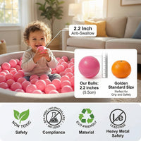Clear Ball Pit Balls - Crush Proof Plastic Toy Balls for Boys and Girls – Fun for Kids & Family - 100 PACK / Pink - image 3