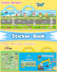 Benresive Reusable Sticker Book, Travel Stickers for Kids - Vehicle - image 3