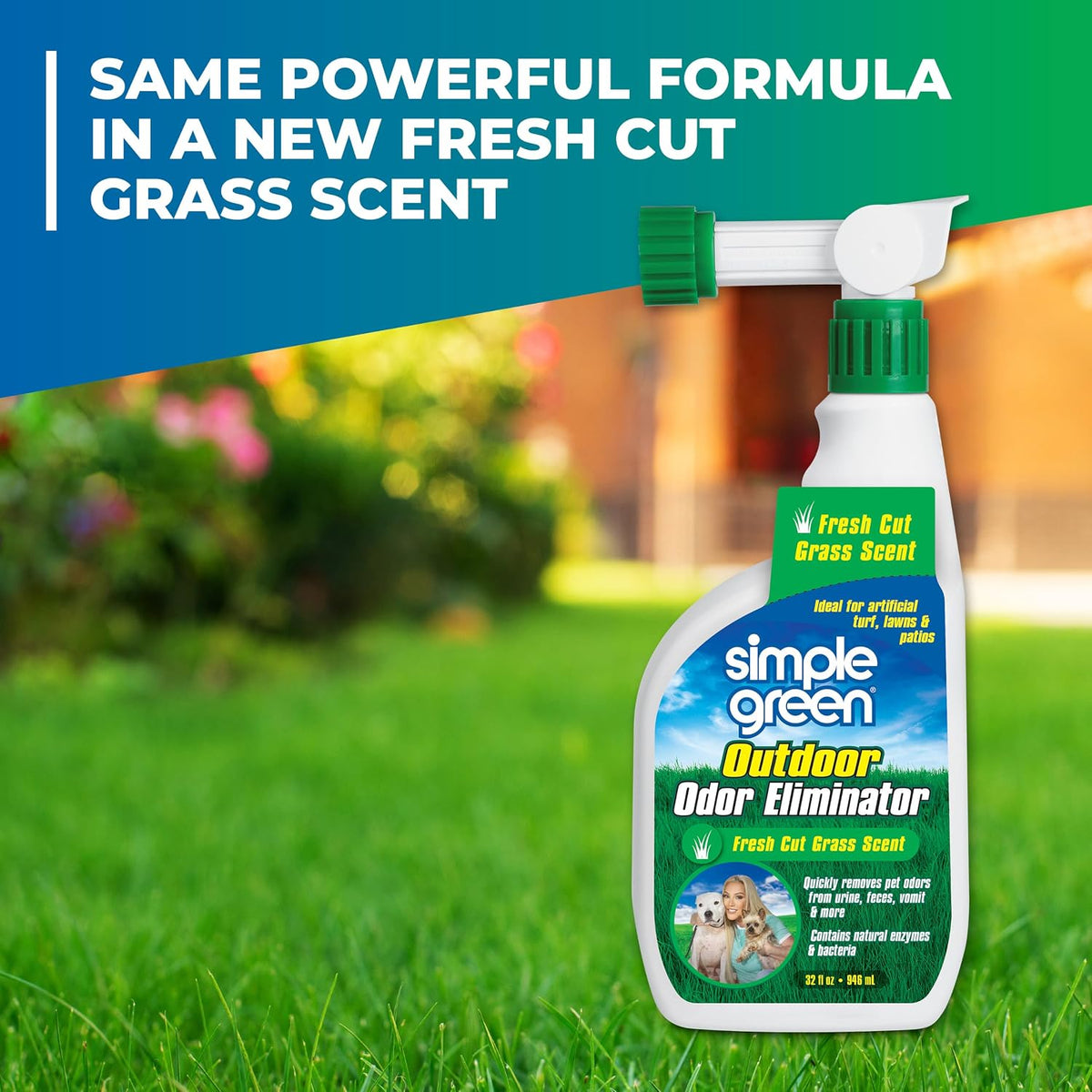 Simple Green Outdoor Odor Eliminator for Pets, Dogs - Fresh Cut Grass / 32 Fl Oz (Pack of 1) - image 3