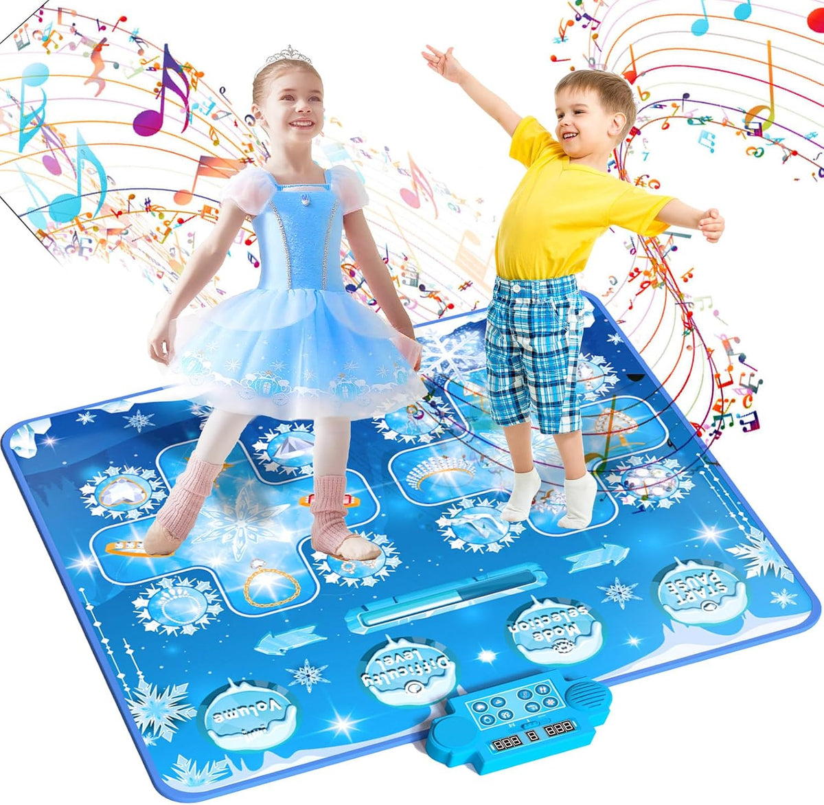 Joyvalley Kids Dance Mat Toys - 2player-Blue