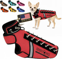 CoyoteVest SpikeVest Dog Harness, Made in the USA, XS-Yellow – Essentials for Dogs - Red / XX-Small