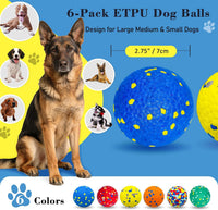 6 Pack Dog Balls Tennis Ball for Aggressive Chewers Indestructible - 6 Balls (2.75") - image 2