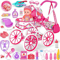 Baby Doll Toys Set, 24PCS Dolls Care Toy Playset for Girls 3-8 Pretend Play – Fun for Kids & Family - 27 Pcs