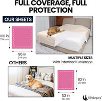 Thin Reversible Waterproof Protective Bed Cover, for Pets - King 96 x 100 inch / Beige - image 3