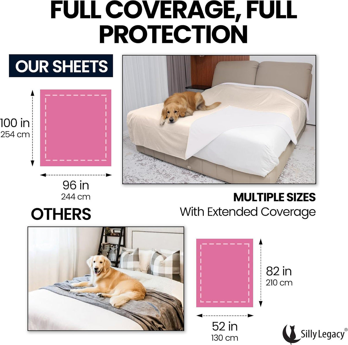 Thin Reversible Waterproof Protective Bed Cover, for Pets - King 96 x 100 inch / Beige - image 3