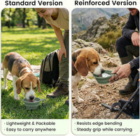 OHMO Collapsible Dog Bowls for Pet Travel, Coral&Brick Red - Steel 2x12oz / Coral&Sage Green - image 4