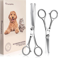 Pet Grooming Scissors Set, Round Tip Shears for Dogs & Cats