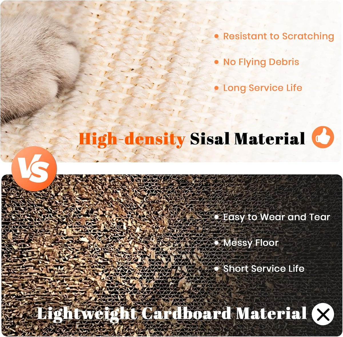 Cat Scratcher, Cat Natural Sisal Scratching Pad - Gold - image 4