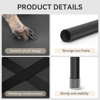 Petsfit Cooling Elevated Raised Dog Bed- Outdoor Pet Cot for Large Dogs, Upgraded Adjustable Firmness Pet Bed，Dog Hammock Bed with Durable Breathable Teslin Mesh，Non Slip, Black 48”