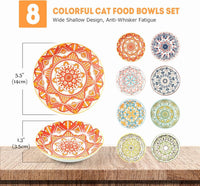 Cat Food Bowl, Kitten Bowls Set - Boho–8 Pack - image 2