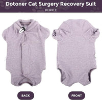 Dotoner Cat Surgery Recovery Suit for Female Male Anti-Licking Pet Surgical Pajamas Long Sleeve Prevent Shedding Cat Spay Recovery Suit&E Collar Alternative Bodysuit for Cats