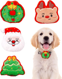 PET SHOW 4 Pack Small Dog Bows Sliding on Collar Attachment – Essentials for Dogs - Christmas