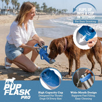 PupFlask Pro Portable Insulated Dog Water Bottle - Blue / 30 Ounce - image 3