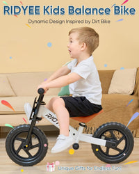RIDYEE Toddler Balance Bike 2 Year Old - White - image 2