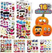 DUJAA large pumpkin face stickers with eyes, mouths and eyebrows for Halloween - view 7