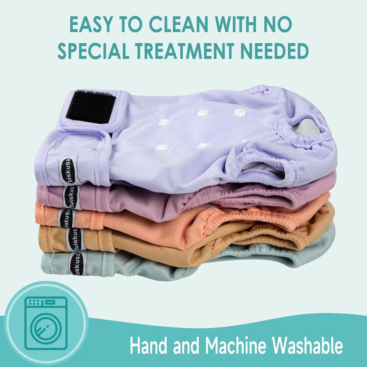 Tuiskusa Reusable Washable Dog Diapers Female - Solid Color 5-Pack / Large - image 4