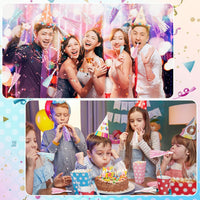 Mermaid party blowers with glitter metallic fringe in pink, purple, white and blue - view 7
