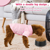 Dog Silk Pajamas Small Sized Dog Robe Satin Pjs with Belt – Essentials for Dogs - Pink / Medium - image 2