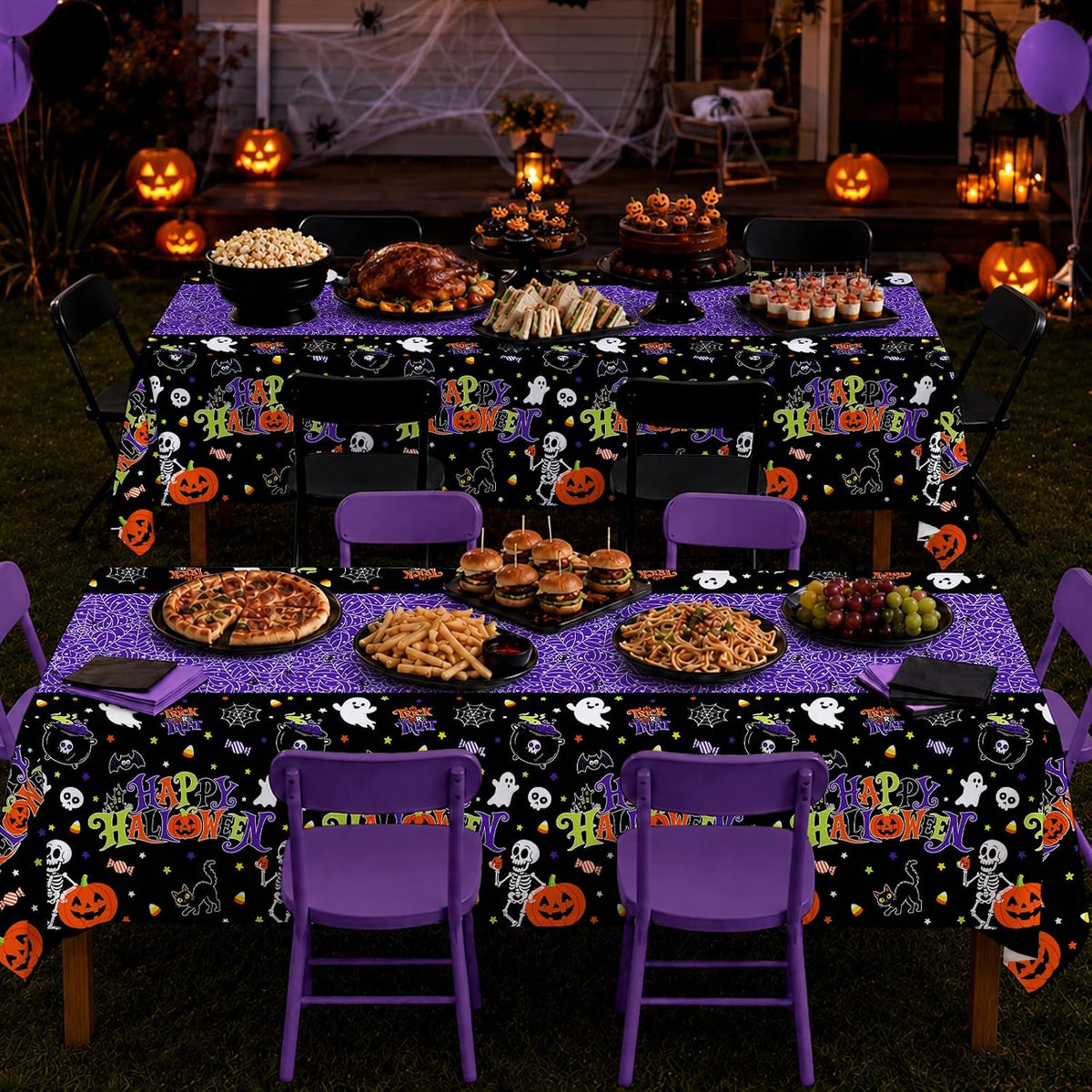 Gatherfun Ice Cream Party Supplies: 2-Pack Ice Cream Birthday Party - Purple Hallooween - image 4