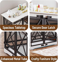 COZPAW Large Dog Crate Furniture - 48 inch Heavy Duty Dog Kennel Indoor for XLarge Breed with Double Doors, Wooden Dog Cage XL Modern Decorative End Table Pet House (White)