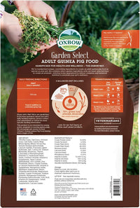 Oxbow Garden Select Guinea Pig Food, Adult, Made Timothy Hay for Guinea Pig, Pet Food Pellets with Vitamin C, Non-GMO, Small Animal Pet Products, Made in USA, High Fiber, 8 lb. Bag