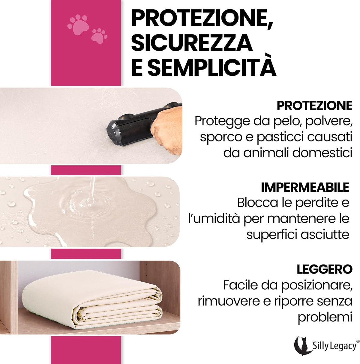 Thin Reversible Waterproof Protective Bed Cover, for Pets - Queen 96 x 82 inch / Beige - image 4